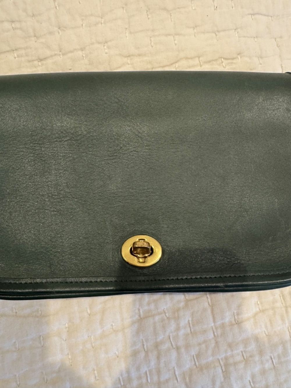 Vintage Hunter Green Leather Coach Bag - Picture 5 of 6